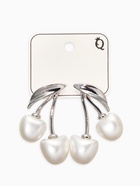 Серьги жемчуг «Вишня», белые в серебре - фото 809610829