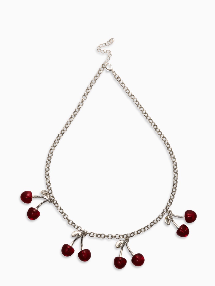 Цепь с подвесками «Вишня», 40 см, красная в серебре - Фото 1