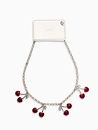 Цепь с подвесками "Вишня", 40+удл, цвет красный в серебре - фото 61616523