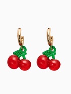 Серьги кольца «Вишенки», цветные в золоте - Фото 2