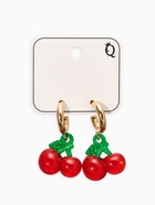 Серьги кольца «Вишенки», цветные в золоте - Фото 3