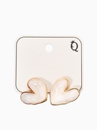 Серьги "Сердечки перламутровые", цвет белый в золоте (комплект 2 шт) - фото 61616534