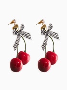 Серьги «Вишня с бантиками», цвет красный в золоте - Фото 1