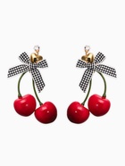 Серьги «Вишня с бантиками», цвет красный в золоте - Фото 2