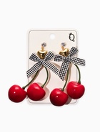 Серьги «Вишня с бантиками», красные в золоте  (артикул 10904894)  большой выбор товаров оптом и в розницу по низким ценам с доставкой