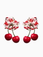 Серьги «Вишня с цветами», цветные в золоте - Фото 2