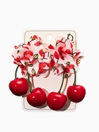 Серьги «Вишня с цветами», цветные в золоте  (артикул 10904895)  большой выбор товаров оптом и в розницу по низким ценам с доставкой