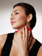 Серьги «Вишни», красный, зелёный в серебре  (артикул 10905777)  большой выбор товаров оптом и в розницу по низким ценам с доставкой