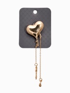 Брошь корейский стиль "Сердце" цвет золото - фото 61616553