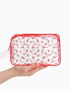 Косметичка ПВХ Вишня 23*6*15, отд на молнии,  прозрачный - фото 61616630