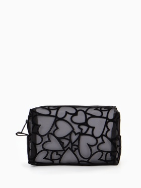 Косметичка дор Сердца 17,5*9*11, отд на молнии, черный