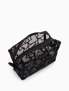 Косметичка квадратная Black beauty, с рисунком, на молнии, чёрная - Фото 3