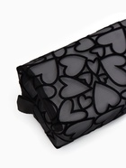 Косметичка квадратная Black beauty, с рисунком, на молнии, чёрная - Фото 4