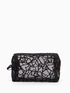 Косметичка квадратная Black beauty, с рисунком, на молнии, чёрная - Фото 7