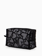 Косметичка квадратная Black beauty, с рисунком, на молнии, чёрная - Фото 5