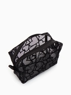 Косметичка квадратная Black beauty, с рисунком, на молнии, чёрная - Фото 4