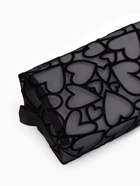 Косметичка квадратная Black beauty, с рисунком, на молнии, чёрная - Фото 7