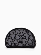 Косметичка дор Сердца 22*4*15, отд на молнии,  черный - фото 61616639