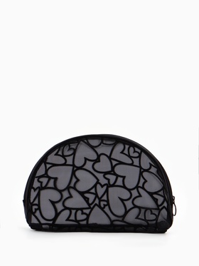 Косметичка дор Сердца 22*4*15, отд на молнии,  черный