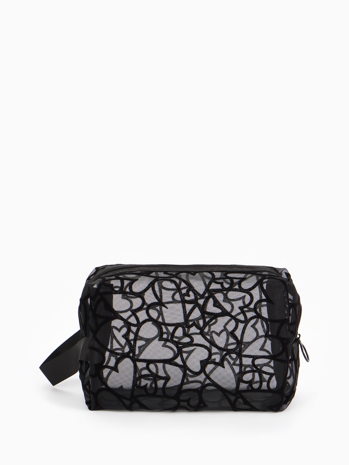 Косметичка Black beauty, с ручкой, на молнии, чёрная - Фото 1