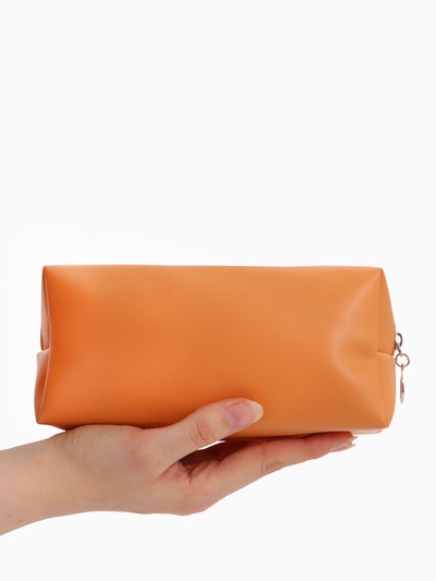 Косметичка женская ONE COLOR, на молнии, экокожа, бежевая