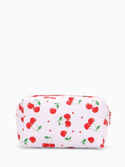 Косметичка женская «Вишенки», на молнии, с рисунком, белая
