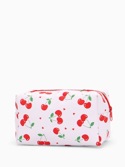 Косметичка женская «Вишенки», на молнии, с рисунком, белая