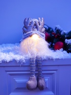 Фигура текстиль «Гном лосяш» 33 см, 1 LED, от батареек AG13×3, свечение тёплое белое - фото 7628369