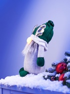 Фигура текстиль «Гном лосяш в зелёном» 33×12×18 см, 1 LED, от батареек AG13×3, свечение тёплое белое - фото 7628381