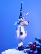 Фигура текстиль «Новогодний лосик» 58 см, 10 LED, от батареек АА×3, свечение тёплое белое - фото 7628397