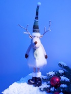 Фигура текстиль «Новогодний лосик» 58 см, 10 LED, от батареек АА×3, свечение тёплое белое - фото 7628401