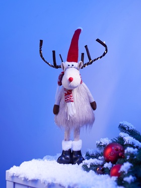 Фигура текстиль «Новогодний лосик» 58 см, 10 LED, от батареек CR2032×1, свечение тёплое белое