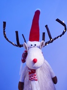 Светодиодная фигура «Новогодний лосик» 58 см, текстиль, 10 LED, от батареек CR2032×1, свечение тёплое белое - Фото 2