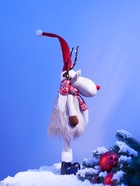 Фигура текстиль «Новогодний лосик» 58 см, 10 LED, от батареек CR2032×1, свечение тёплое белое - фото 7628412