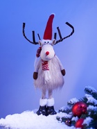 Фигура текстиль «Новогодний лосик» 58 см, 10 LED, от батареек CR2032×1, свечение тёплое белое - фото 7628416