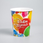 УЦЕНКА Набор бумажной посуды "С днем рождения, шары", 6 тарелок, 6 стаканов, 6 колпаков, 1 гирлянда 10962181