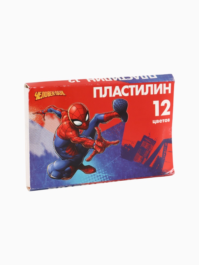 УЦЕНКА Пластилин 12 цветов 180 г «Супергерой», Человек-паук - Фото 1