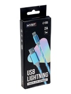 УЦЕНКА Кабель MYBIT, Lightning - USB, динамическая LED подсветка, 2 А, 1 м, только зарядка - Фото 6
