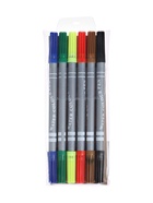 УЦЕНКА Фломастеры 6 цветов Двусторонние-круг-2мм/5мм в блистере - Фото 2