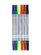 УЦЕНКА Фломастеры 6 цветов Двусторонние-круг-2мм/5мм в блистере - Фото 3