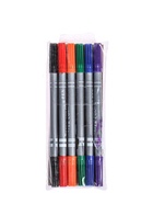 УЦЕНКА Фломастеры 6 цветов Двусторонние-круг-2мм/5мм в блистере - Фото 6