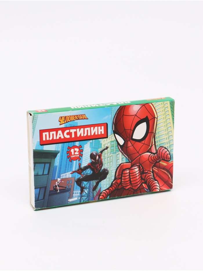 УЦЕНКА Пластилин 12цв 180 г Человек паук - Фото 1