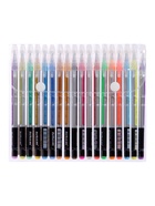 УЦЕНКА Набор гелевых ручек 18 цветов корпус серебро в полоску в цвет стержня, в блистере на кнопке 10962561