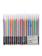 УЦЕНКА Набор гелевых ручек 18 цветов корпус серебро в полоску в цвет стержня, в блистере на кнопке 10962561