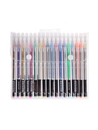 УЦЕНКА Набор гелевых ручек 18 цветов корпус серебро в полоску в цвет стержня, в блистере на кнопке 10962561