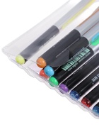 УЦЕНКА Набор гелевых ручек 18 цветов корпус серебро в полоску в цвет стержня, в блистере на кнопке 10962561
