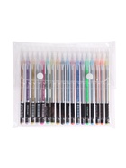 УЦЕНКА Набор гелевых ручек 18 цветов корпус серебро в полоску в цвет стержня, в блистере на кнопке 10962561