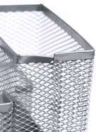 УЦЕНКА Подставка для канцелярских мелочей 4 отделения сетка металл серая - Фото 9