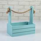 УЦЕНКА Набор кашпо деревянных 3 в 1 (29×18×33.5; 25.5×15×30; 20×12×23) «Аром», серо-голубой 1096263 10962635