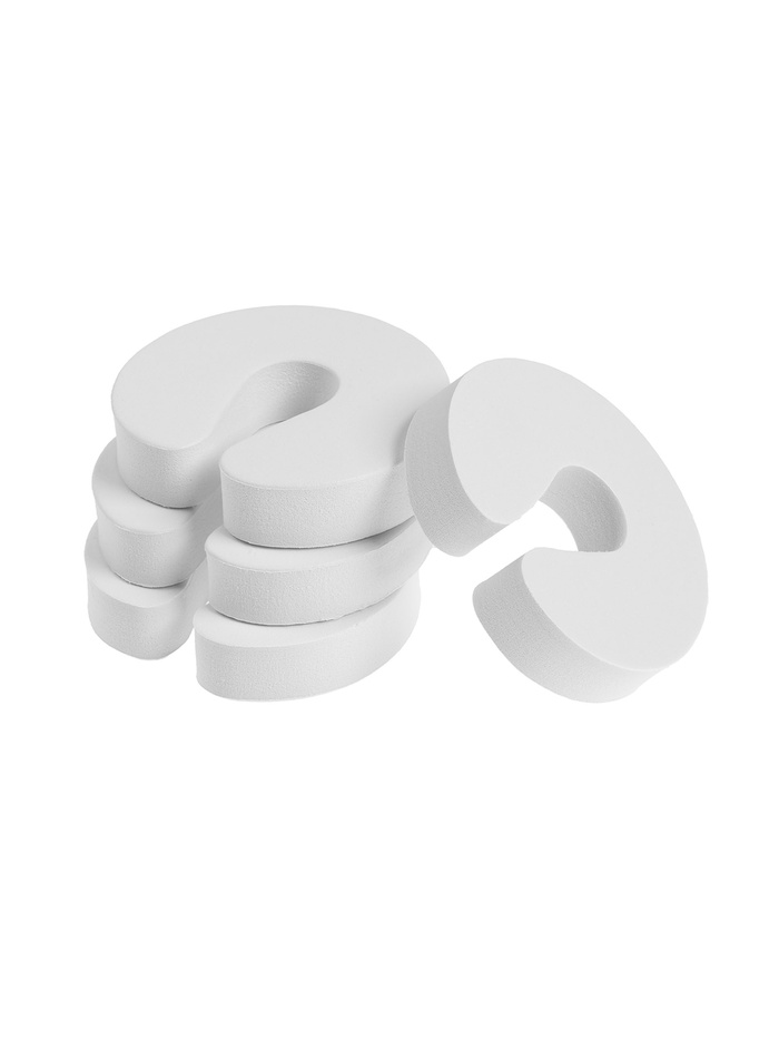 Ограничитель-стоппер для двери ТУНДРА, d=9.8 см, белый, 4 шт. - Фото 1